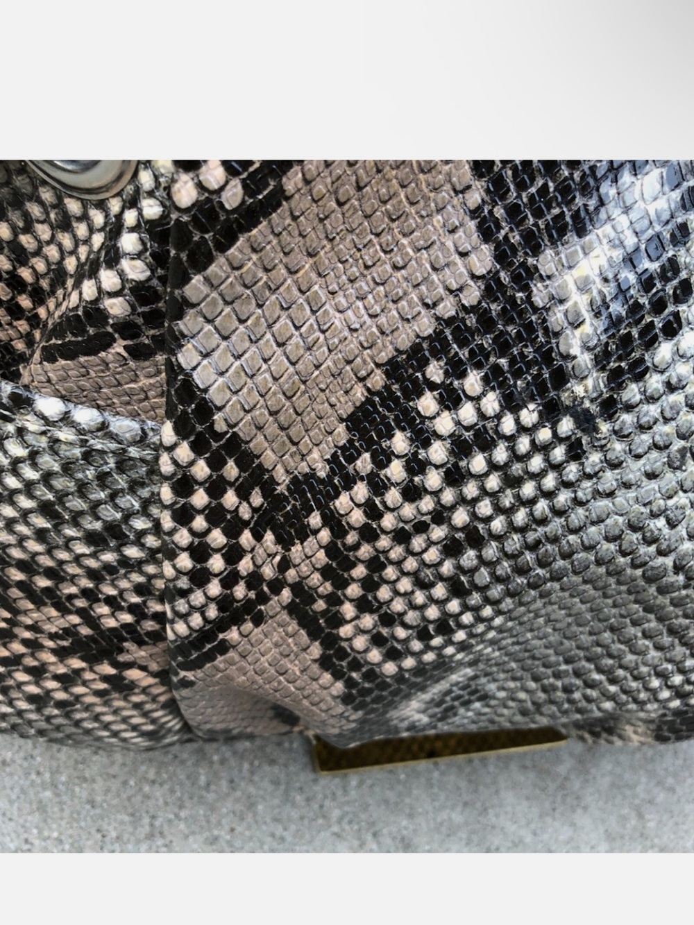 Nicole Snake-Print Shoulder Bag in Beige and Black - Picture 4 of 6